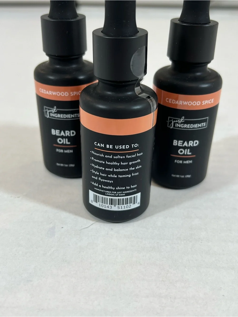 3-Pack - Just Ingredients Beard Oil Cedarwood Spice